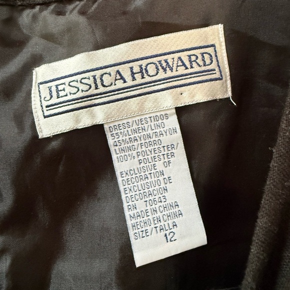 Vintage Jessica Howard Linen blend retro floral dress - Picture 3 of 9